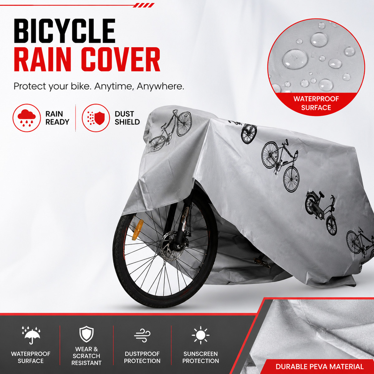 PINMOAP Universal Bicycle Rain - Cycling Gear Pack 评论和价格